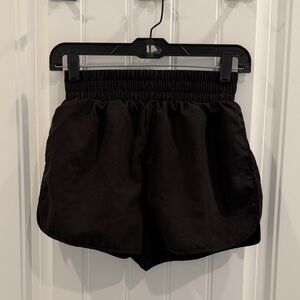 Black Elastic-Waist Women’s Shorts